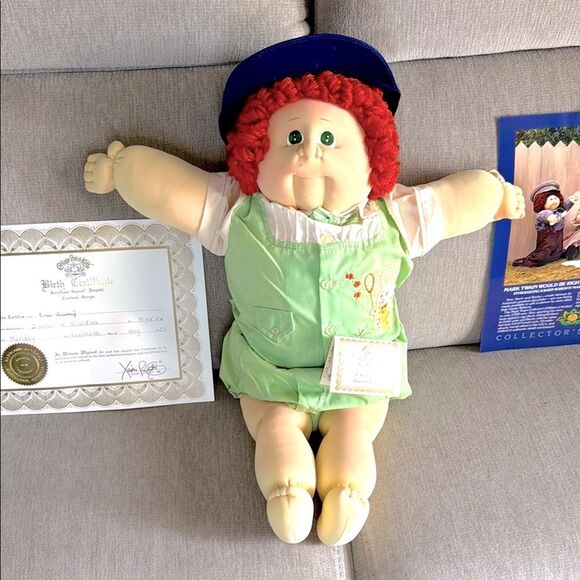 Cabbage Patch Kids Little People Red Hair Boy Birth Certificate Adoption Papers - Picture 1 of 16